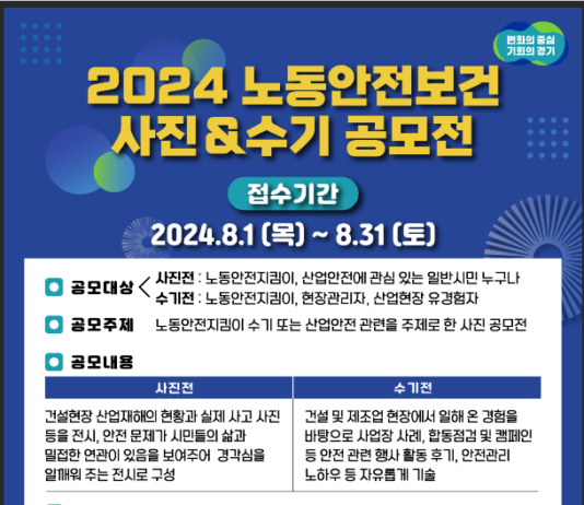 경기도, ‘안전한 일터’ 만들기 위한 사진·수기 공모전 개최