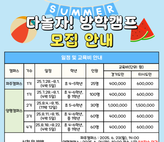 여름방학을 특별하게! 경기도, ‘다놀자! 방학캠프’ 참가자 23일부터 모집